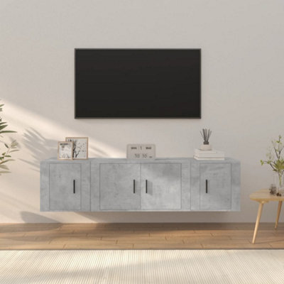 Berkfield 3 Piece Tv Cabinet Set Concrete Grey Engineered Wood - image 1