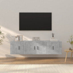 Berkfield 3 Piece Tv Cabinet Set Concrete Grey Engineered Wood - thumbnail 1