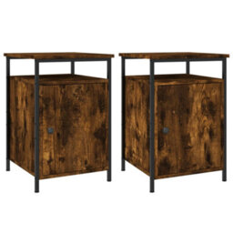 Berkfield Durable Bedside Cabinets 2 Pcs Smoked Oak 40X42X60 Cm Engineered Wood - thumbnail 1