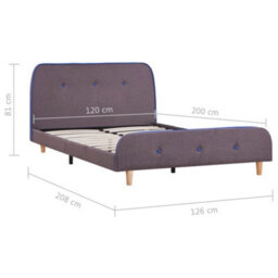 Vidaxl Bed Frame Without Mattress Taupe Fabric 120X190 Cm Small Double - thumbnail 8