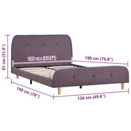 Vidaxl Bed Frame Without Mattress Taupe Fabric 120X190 Cm Small Double - thumbnail 6