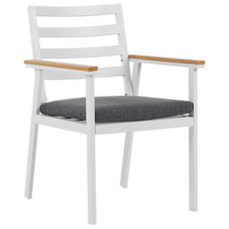 Beliani Garden Dining Set 4 Seater Cavoli With Cushions Metal Grey - thumbnail 5