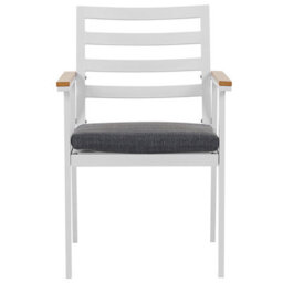Beliani Garden Dining Set 4 Seater Cavoli With Cushions Metal Grey - thumbnail 4