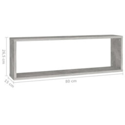 Vidaxl Wall Cube Shelf 4 Pcs Concrete Grey 80X15X26.5 Cm Engineered Wood - thumbnail 3