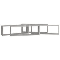 Vidaxl Wall Cube Shelf 4 Pcs Concrete Grey 80X15X26.5 Cm Engineered Wood - thumbnail 5