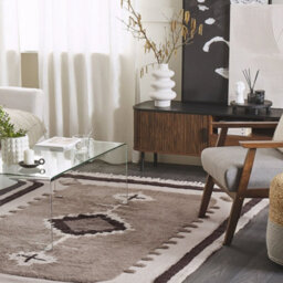 Beliani Cotton Area Rug 160 X 230 Cm Beige With Tassel-Tufted Fringe - thumbnail 2