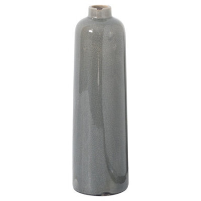 Hill Interiors Garda Raine Glazed Vase Grey (50Cm X 15Cm X 15Cm)