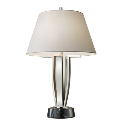 Elegant Led Table Lamp With Highly Polished Nickel Finish - E27 60W Bulb Compatible