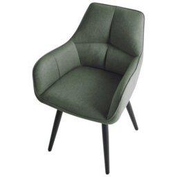 Beliani Set Of 2 Dining Chairs Tirano Faux Linen Green - thumbnail 7