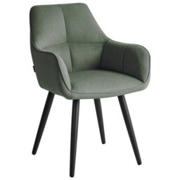 Beliani Set Of 2 Dining Chairs Tirano Faux Linen Green - thumbnail 4