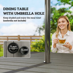 Outsunny 5 Pieces Outdoor Dining Set For 4, Grey And Khaki - thumbnail 7
