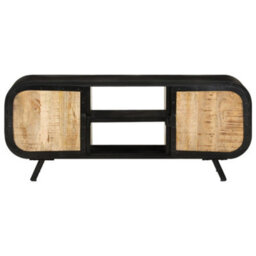 Berkfield Tv Cabinet 110X30X45 Cm Rough Mango Wood - thumbnail 2