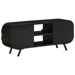 Berkfield Tv Cabinet 110X30X45 Cm Rough Mango Wood - thumbnail 3