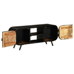 Berkfield Tv Cabinet 110X30X45 Cm Rough Mango Wood - thumbnail 4