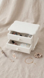 Biznest The White 2 Drawer Wooden Small Size Cabinet Units Living Room And Bedroom Space Shelf Organiser Storage Table Top 30X20Cm - thumbnail 2