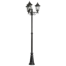 Stylish Ip44 Outdoor Bollard Light In Black And Silver Patina With E27 Bulb Holder - thumbnail 1