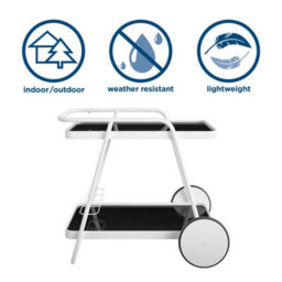 Novogratz Barbie Outdoor Bar Cart With Wheels White - thumbnail 3