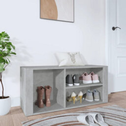 Berkfield Shoe Cabinet Concrete Grey 100X35X45 Cm Engineered Wood - thumbnail 1