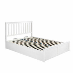 Aspire Hampton White Wooden Ottoman Storage Bed Frame, Shaker Style Lift Up Storage Bed, Solid Wood Bedstead Single To Super King - thumbnail 6