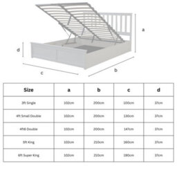 Aspire Hampton White Wooden Ottoman Storage Bed Frame, Shaker Style Lift Up Storage Bed, Solid Wood Bedstead Single To Super King - thumbnail 7