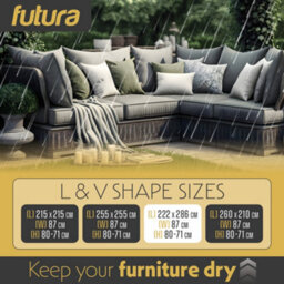 Futura 420D L Shaped 222X286X80Cm Waterproof Garden Furniture Cover, Outdoor Patio Weatherproof Rattan Sofa Shield - thumbnail 5