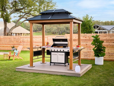 Trimetals Sojag Bbq Gazebo Wood Effect Stylish Outdoor Cooking Shelter - image 1