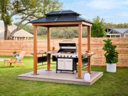 Trimetals Sojag Bbq Gazebo Wood Effect Stylish Outdoor Cooking Shelter - thumbnail 1