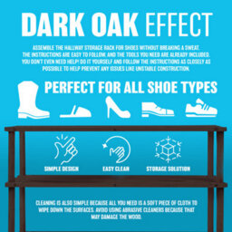 Wooden Shoe Rack Footwear Storage Stackable Organiser Unit Slated For Trainers Books Dvds Space Efficient Dark Oak Effect, 3 Tier - thumbnail 5