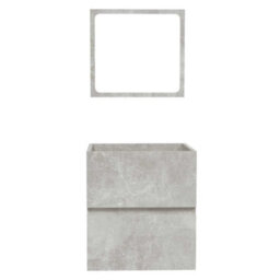 Walplus Bathroom Cabinet With Mirror Concrete Grey Engineered Wood - thumbnail 6