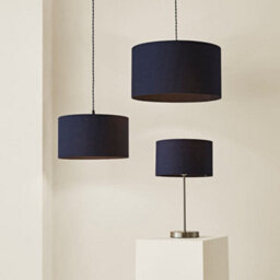 Valuelights Reni Navy Fabric Drum Ceiling Lamp Shade (D)45Cm - thumbnail 6