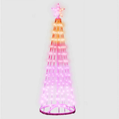Pegdev - Pdl - Christmas 3D Rgb 202 Leds Smart Tree With Star Top, Remote, App, Usb Powered, 2M Lead, Indoor/outdoor, 1.5M - image 1