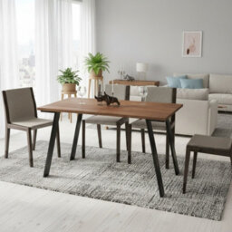 Liwia Extendable Dining Table Modern 130 210 80 Cm Table In Stirling Oak With Matching Extension Leaf - thumbnail 1