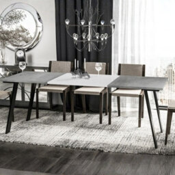Liwia Extendable Dining Table Modern 130 210 80 Cm Table In Stirling Oak With Matching Extension Leaf - thumbnail 4