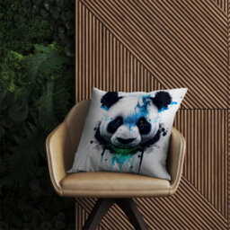 Warren Reed Designer Panda Face Splashart Light Background Outdoor Cushion 45Cm X 45Cm - thumbnail 2