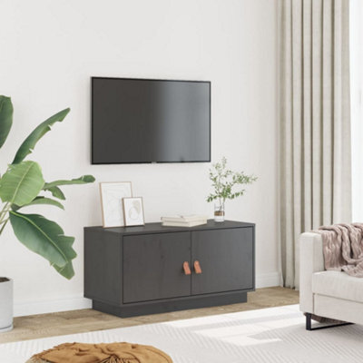 Vidaxl Tv Cabinet Grey 80X34X40 Cm Solid Wood Pine - image 1