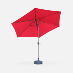 Sweeek - 3M Round Centre Pole Parasol Touquet Red - thumbnail 2