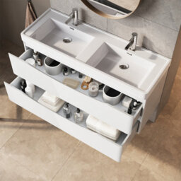 Plum&clay Eden Gloss White Wall Hung Vanity Unit With Resin Basin (W)1200mm - thumbnail 3