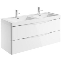 Plum&clay Eden Gloss White Wall Hung Vanity Unit With Resin Basin (W)1200mm - thumbnail 6