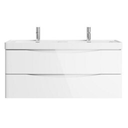 Plum&clay Eden Gloss White Wall Hung Vanity Unit With Resin Basin (W)1200mm - thumbnail 5