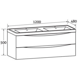Plum&clay Eden Gloss White Wall Hung Vanity Unit With Resin Basin (W)1200mm - thumbnail 8