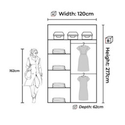 M N Furniture Ltd Wardrobe With Led Light - Modern Sliding Door Mirrored Wardrobe- Adjustable Storage Bedroom Cabinet  (White, 120Cm) - thumbnail 3