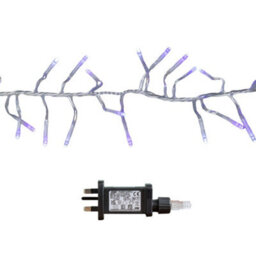 Samuel Alexander 9.3M 720 Led Christmas Cluster String Lights With Timer In Blue, Purple & White On Clear Cable - thumbnail 8