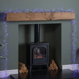 Samuel Alexander 9.3M 720 Led Christmas Cluster String Lights With Timer In Blue, Purple & White On Clear Cable - thumbnail 4