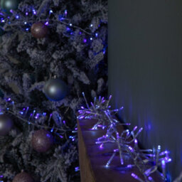 Samuel Alexander 9.3M 720 Led Christmas Cluster String Lights With Timer In Blue, Purple & White On Clear Cable