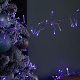 Samuel Alexander 9.3M 720 Led Christmas Cluster String Lights With Timer In Blue, Purple & White On Clear Cable - thumbnail 2