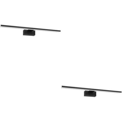 Loops 2 Pack Sleek 45Cm Led Black Mirror Wall Light For Modern Bathroom Decor - image 1