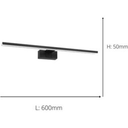 Loops 2 Pack Sleek 45Cm Led Black Mirror Wall Light For Modern Bathroom Decor - thumbnail 4