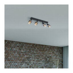 Luminosa Lighting Luminosa Hubertus Ceiling Spotlight Bar Matt Black Smoke Glass Shade 4X E14 - thumbnail 6