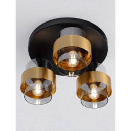 Luminosa Lighting Luminosa Sianna Shade Cluster Ceiling Light Smokey, Sandy Black, Brass Gold E27 3X12W - thumbnail 5