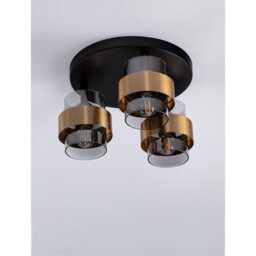 Luminosa Lighting Luminosa Sianna Shade Cluster Ceiling Light Smokey, Sandy Black, Brass Gold E27 3X12W - thumbnail 3